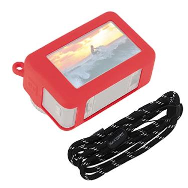 Imagem de DAGIJIRD Capa protetora de silicone para câmera portátil, capa antiarranhões para câmera DJI OSMO Action 3 com alça de pescoço