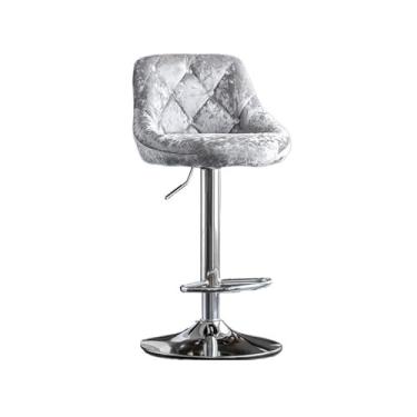 Imagem de Balcão de cozinha, encosto simples, banco alto, 60 a 80 cm, giratório, para uso doméstico, cadeira de cozinha, leve, luxuosa, moderna, cadeira de bar, cadeiras de bar (cinza)