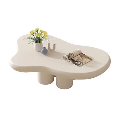 Imagem de Mesa de centro moderna, design irregular criativo para salas de estar pequenas, móveis minimalistas modernos, decoração de casa simples (100 x 69 x 40 cm)