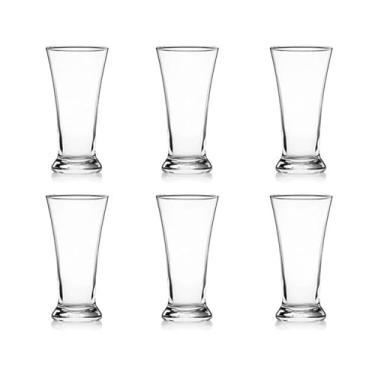 Imagem de Conjunto de 6 copos de água transparente, 5 tamanhos, cintura fina, copo de cerveja artesanal para beber cerveja (médio)