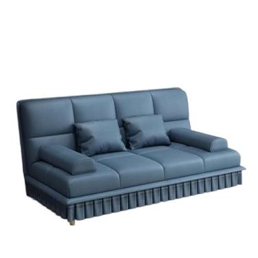 Imagem de Sofá-cama dobrável multifuncional de uso duplo moderno, design de apartamento pequeno, cadeira de dormir para sala de estar em casa (azul)