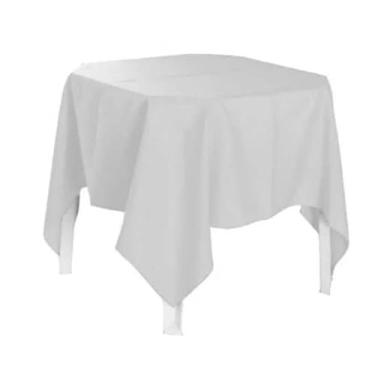 Imagem de Kit com 10 Toalhas de Mesa Quadrada Oxford 1.50x1.50m - 4 Cadeiras, Ideal para Festa, Buffet e Restaurante, Resistente e Prática (BRANCO)