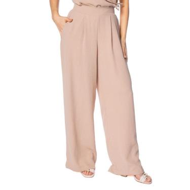 Imagem de Calça Feminina Giraffe Pantalona com Pregas Preto-Feminino