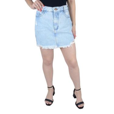 Imagem de Saia Tharog Jeans Curta Feminina-Feminino