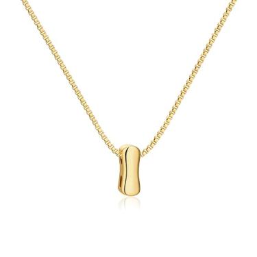 Imagem de GoldGifts Colar feminino com letras douradas e prateadas, pingente moderno com inicial de bolha delicada com corrente requintada, joias modernas hipoalergênicas à prova d'água, nome personalizado para
