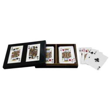 Imagem de SS Craft MDF Playing Card Storage Box with Printed Playing Card Design Lid | Durable Decorative Case for ACE Card Deck | Handmade Gift Box for Home & Office Use. (Black, Double Card Box)