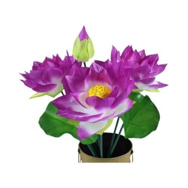 Imagem de Flor Artificial De Lírio De Água De Seda Para Casamento, Jardim, Festa