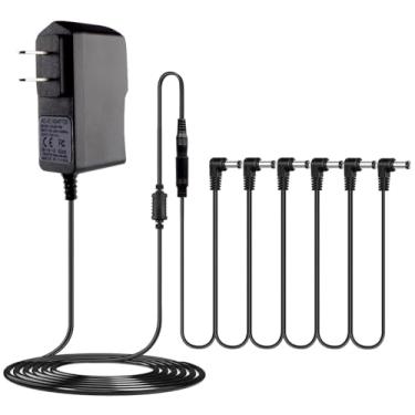 Imagem de Rockhouse Fonte De Alimentação Para Pedal Guitarra 9 V Dc 1A, Cabo Adaptador Volts Com 6 Cabos Ligação Em Cadeia Pedais Efeito Boss