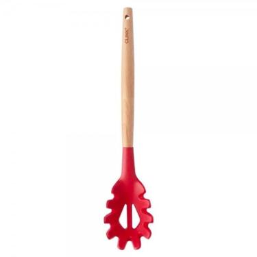 Imagem de Pegador De Massas De Silicone Cabo De Madeira 32 Cm - Vermelho