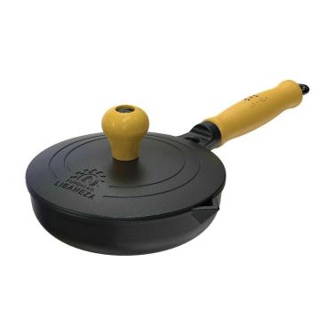 Imagem de Frigideira Fast Egg Cabo Madeira E Tampa Ferro Fundido 15cm