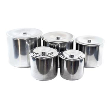 Imagem de Kit Jogo Porta Mantimentos Lata Alumínio Polido 5 Peças