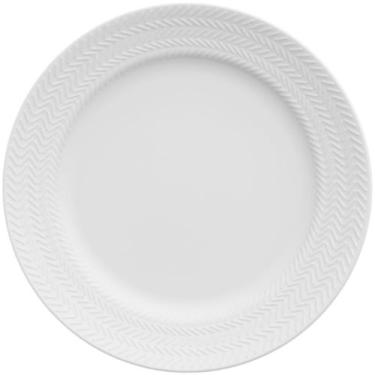 Imagem de Prato de Sobremesa Porcelana 21cm Redondo Germer Chevron Branco com Re