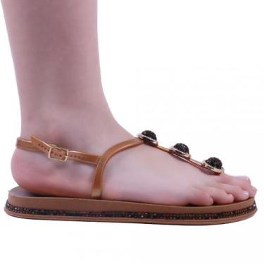 Imagem de Rasteirinha Feminina Zariff Pr156, Bronze, 38