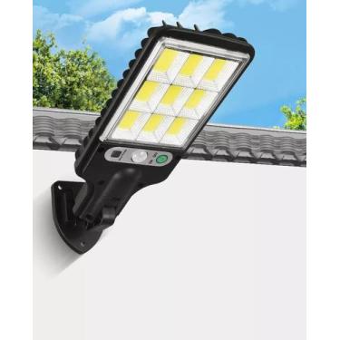 Imagem de Mini Luminária Solar Poste Rua Parede Refletor 72 Cob Sensor - GOLDENS