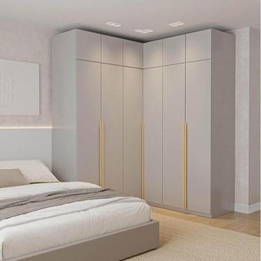 Imagem de Guarda-Roupa Modulado de Canto 6 Peças 12 Portas CabeCasa MadeiraMadei
