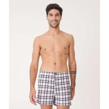 Imagem de Cueca Masculina Samba Canção Xadrez Delrio-44005, Cinza, M