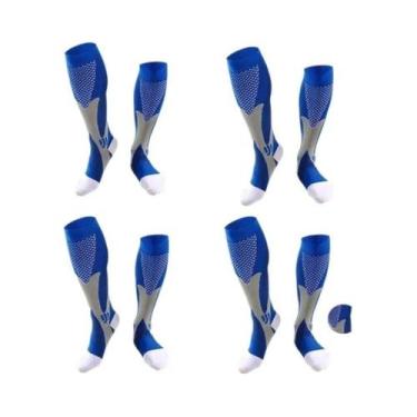 Imagem de Meias De Compressão Masculinas (2, 3 Ou 4 Pares) Para Corrida E Varize