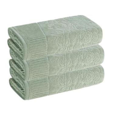 Imagem de Toalha de Rosto Karsten Fio Penteado 3 Peças, Grace Matcha