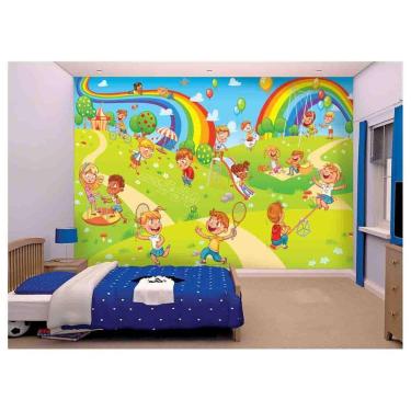 Imagem de Papel De Parede Infantil Crianças Parquinho  Azs171