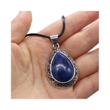 Imagem de Colar De Pedra Natural De Opala Cristal Gota D'água, Pingentes De Moda