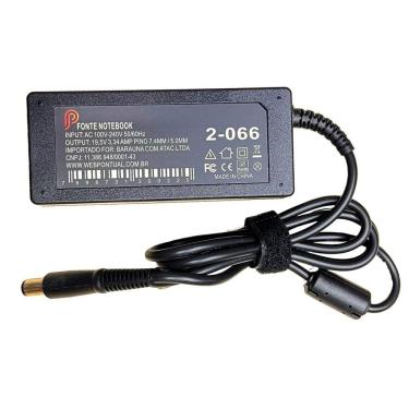 Imagem de Fonte Para Notebook 19.5v 3.34a 7.4x5.0mm Compatível Dell 2-066