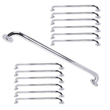 Imagem de Barra de Apoio Alça Corrimao 80cm Kit 12 Uni Acessibilidade Cadeirante Idoso Deficiente Box Banheiro Seguranca Corredor