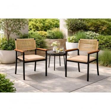 Imagem de Kit 2 Cadeiras Externa Náutica Com Braço Trama Bg Pto Solare