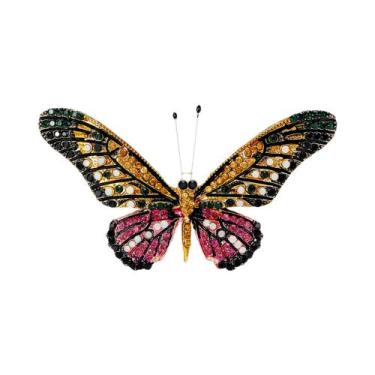 Imagem de Broches De Borboleta Unissex Femininos Com Strass, Alfinetes De Inseto