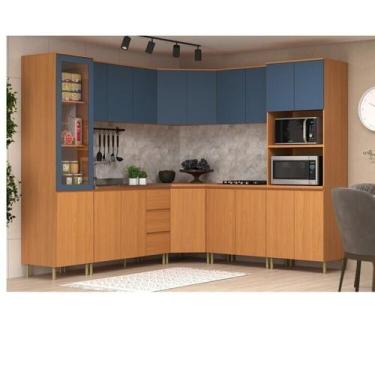 Imagem de Cozinha Completa com 8 Modulos 18 Portas e 3 Gavetas Florença Yescasa