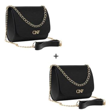 Imagem de Bolsa Transversal Feminina Kit 2 Peças Tira Colo Corrente - CF Ecommer