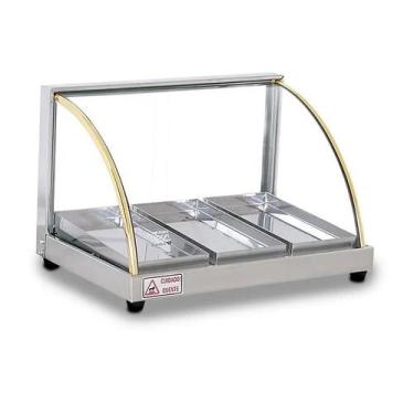 Imagem de Estufa Vitrine Elétrica Curva Quente 3 Bandejas Inox Tita, 220V
