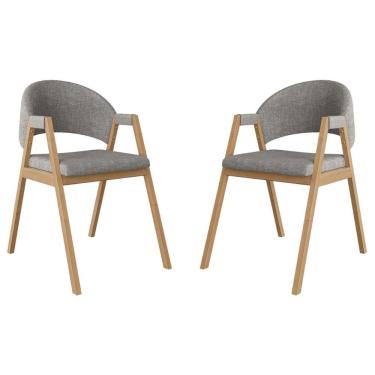 Imagem de Kit 2 Cadeiras Para Mesa de Jantar Moderna Linho - Balaqui