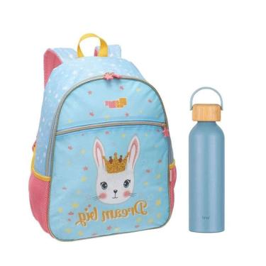 Imagem de Kit Mochila Escolar Infantil Dream Big e Garrafa de Água GA0601 500ml Azul Bali - Pacific