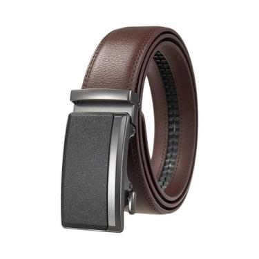Imagem de Cinto De Couro Luxuoso Masculino Com Fivela Automática Em Couro De Vac