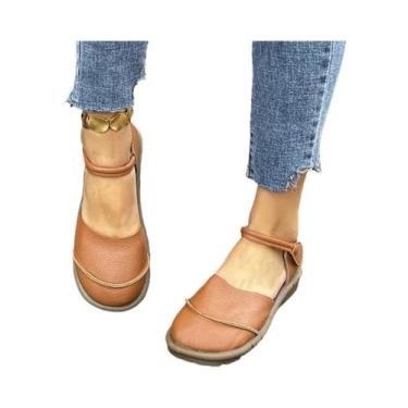 Imagem de Sandálias Retro De Plataforma Para Mulheres Em Tamanho Grande, Calçado