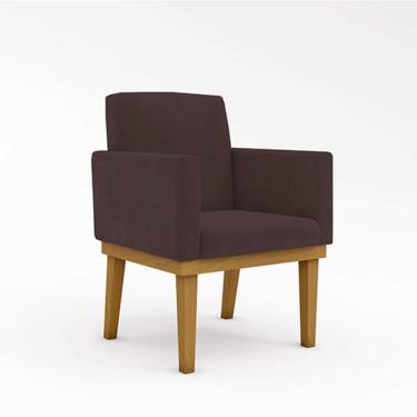 Imagem de Poltrona Nina Para Sala De Estar E Escritório Suede Com Base Reforçada Marrom Balaqui D...