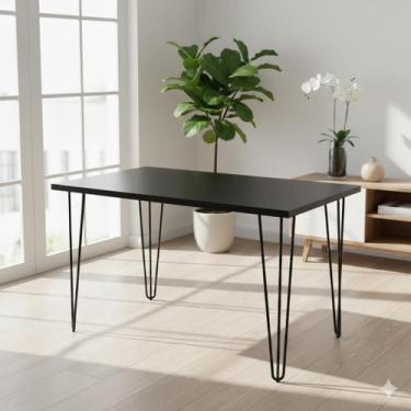 Imagem de Mesa De Jantar Retangular Hairpin 1,30cm MDF BP PRETO TX - OpenUp!, PR