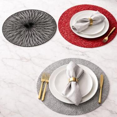 Imagem de Kit 4 Jogos Americanos Sousplat Redondo 40cm Mesa Posta Elegante Decor