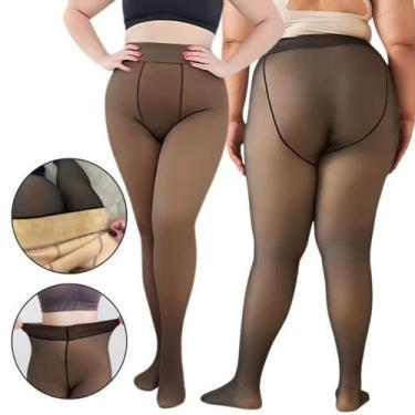 Imagem de Meia Calça Quente Feminina Peluciada 50 ao 56 Plus Size 3XL/4XL - Tran