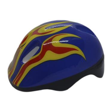 Imagem de Capacete Ciclismo Infantil Kids Flame KB-10 C/ LED Azul Fire - Element