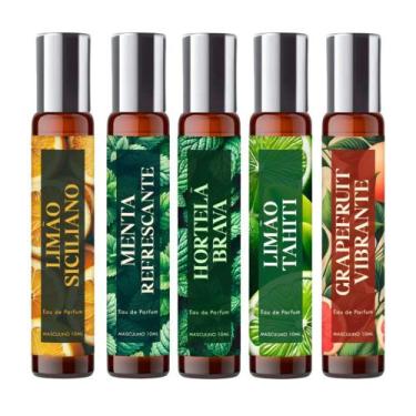 Imagem de Kit 5 Perfumes Masculinos Frescos Energéticos 10ml Spray - Essência do