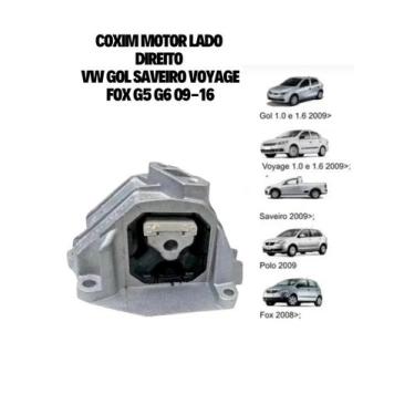 Imagem de Coxim Motor Direito Gol, Fox G5 G6 09-16 Saveiro Voyage - Biagibor