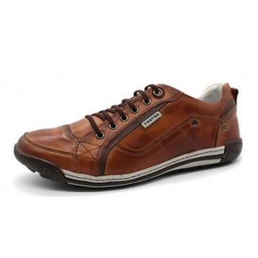 Imagem de Sapatenis Tenis Casual Masculino Em Couro Forrado Solado Borracha Palmilha Gel Excelent...