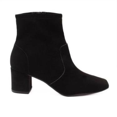 Imagem de Bota Zatta Salto Bloco Bico Quadrado Helouise Nobuck-Feminino