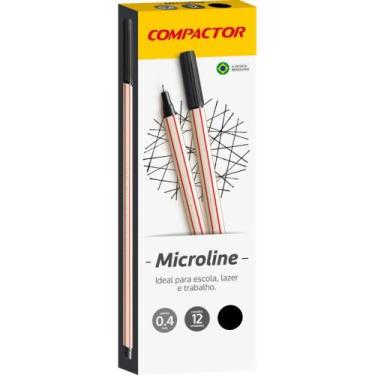 Imagem de Caneta com Ponta Porosa Microline 0,4MM Preta CX.C/12 - Compactor