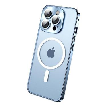 Imagem de Capa Case para iPhoone Luxo Metal Bumper com Maggsafe Maggnetic Wirele