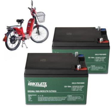 Imagem de Baterias 2 Kit wide 12v 15ah Bicicleta Elétrica Scooter - Bikelete