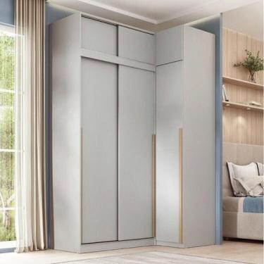 Imagem de Guarda-roupa Modular de Canto 4 Peças 6 Portas com 4 Portas de Correr 