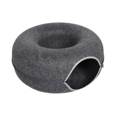 Imagem de Cama Grande Para Gatos Em Formato De Rosquinha Para 2 Gatos, Túnel Int