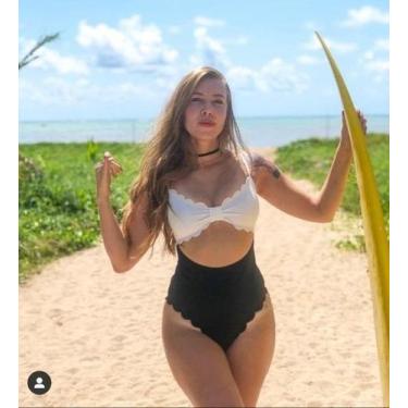 Imagem de Maiô Body Liso Duas Cores Blogueira Papilloo, M